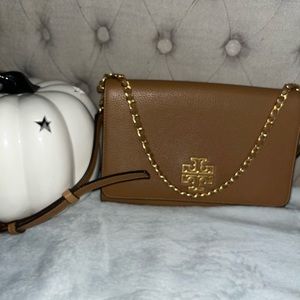 AUTHENTIC Brown Tory Burch Britten crossbody